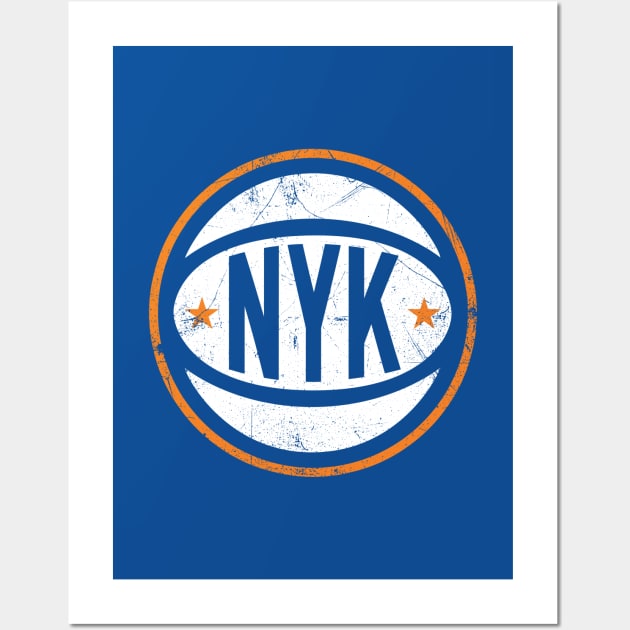 NYK Retro Ball - Blue Wall Art by KFig21